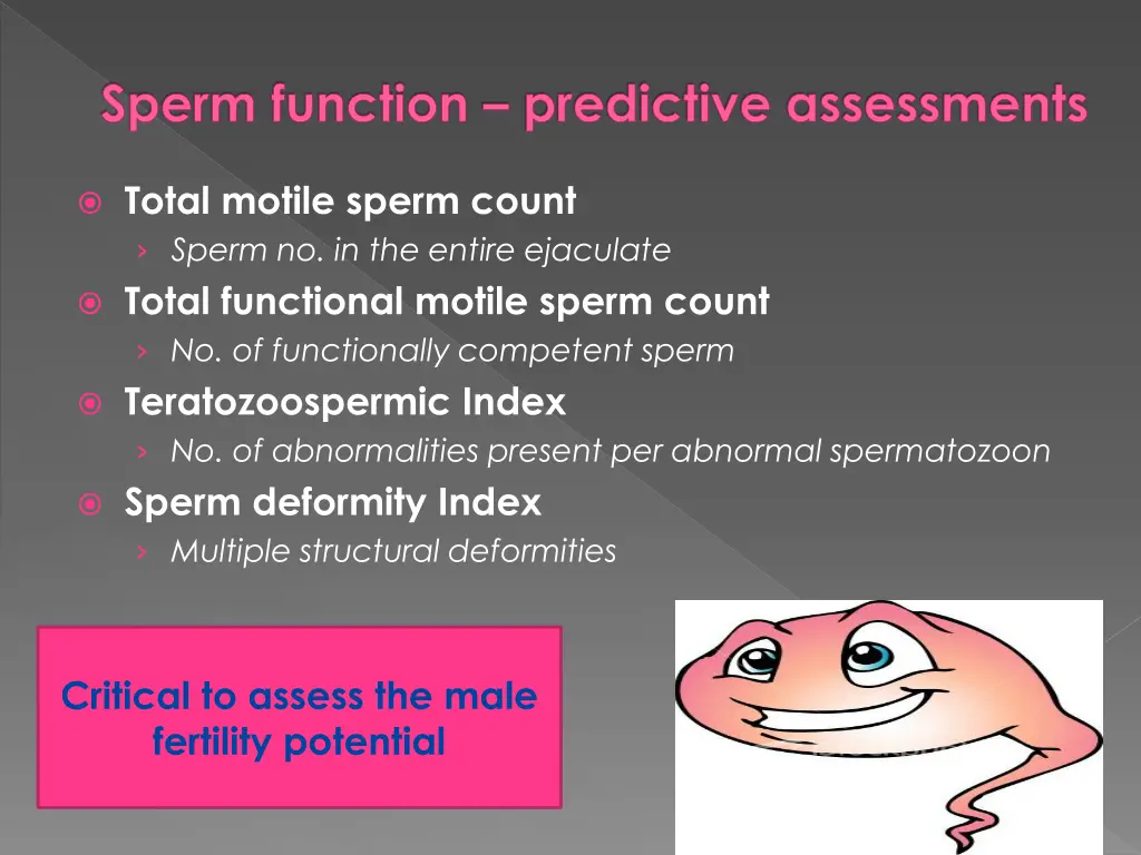 sperm function predictive assessments