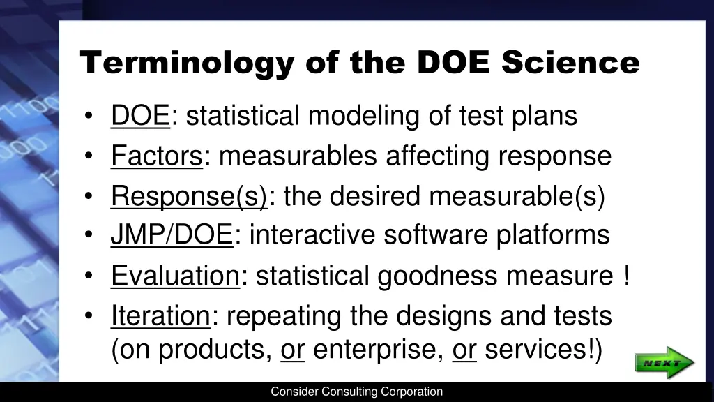 terminology of the doe science