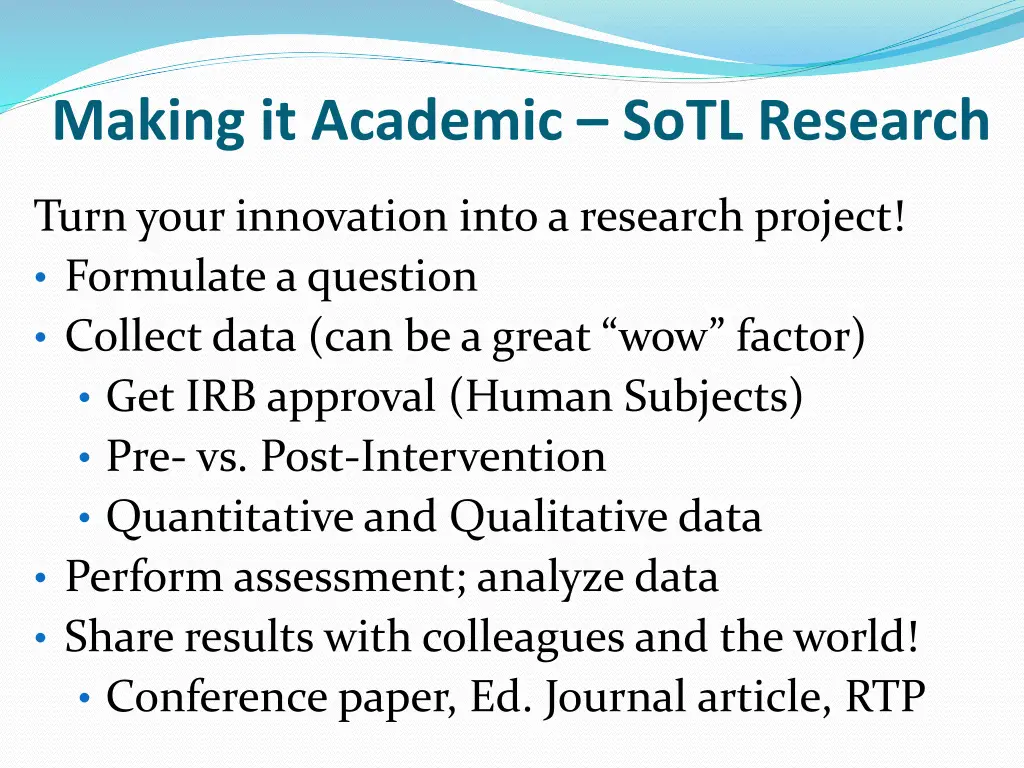 making it academic sotl research