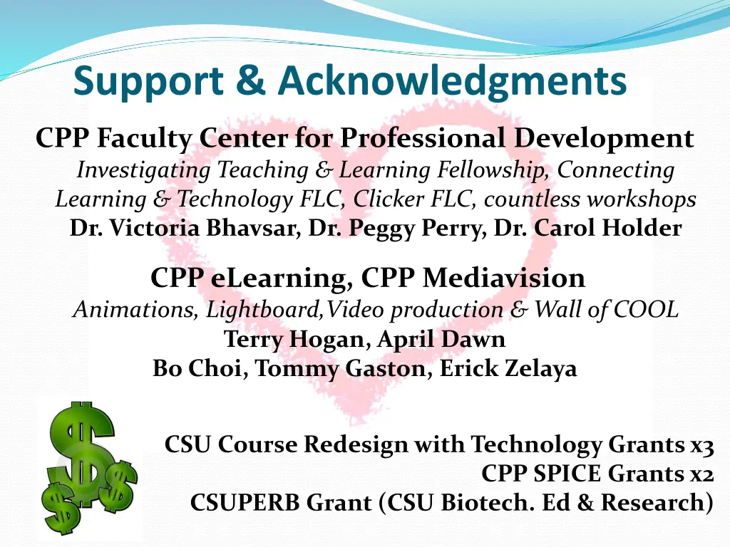 support acknowledgments