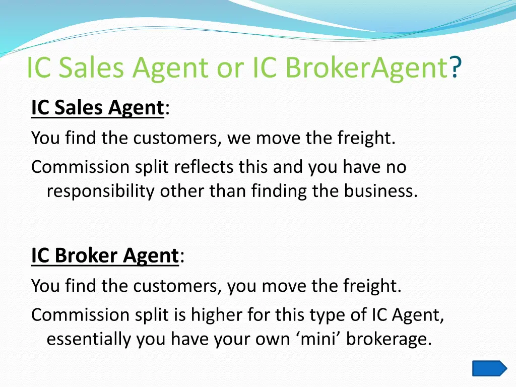 ic sales agent or ic brokeragent