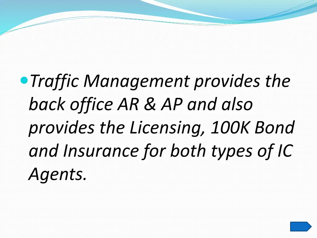 traffic management provides the back office