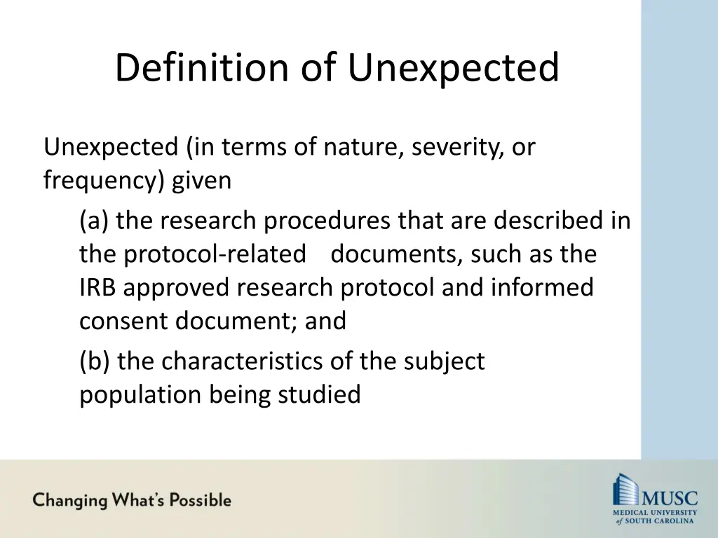 definition of unexpected
