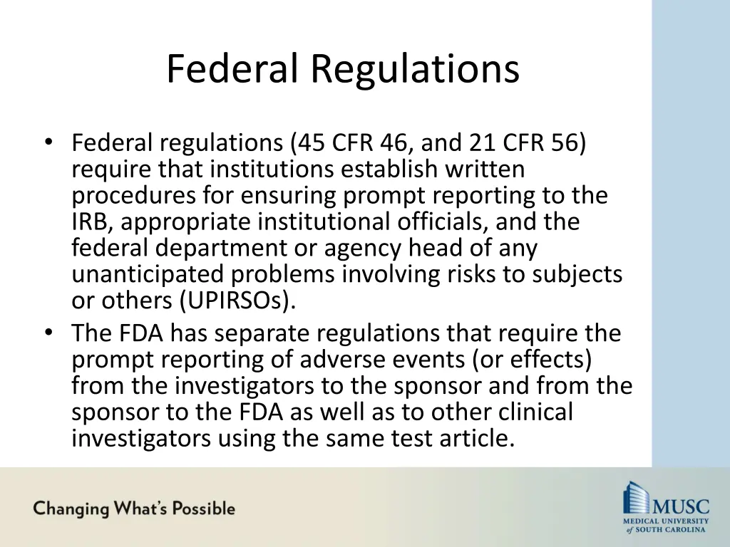 federal regulations