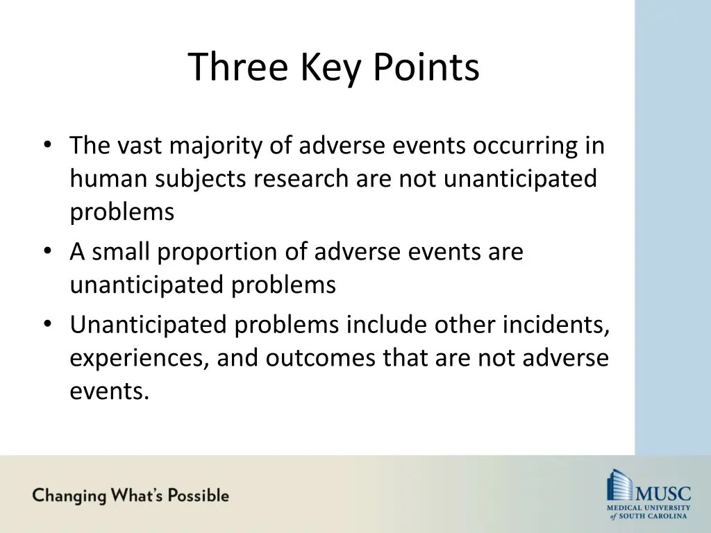 three key points