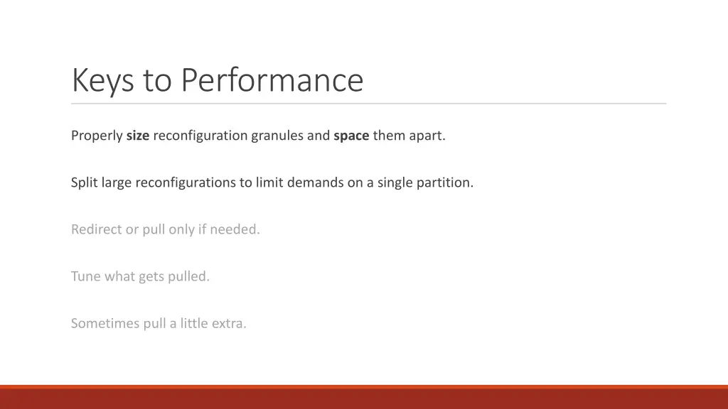 keys to performance