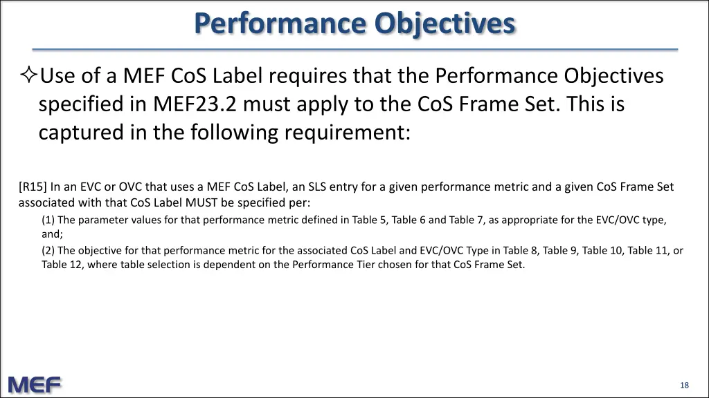 performance objectives