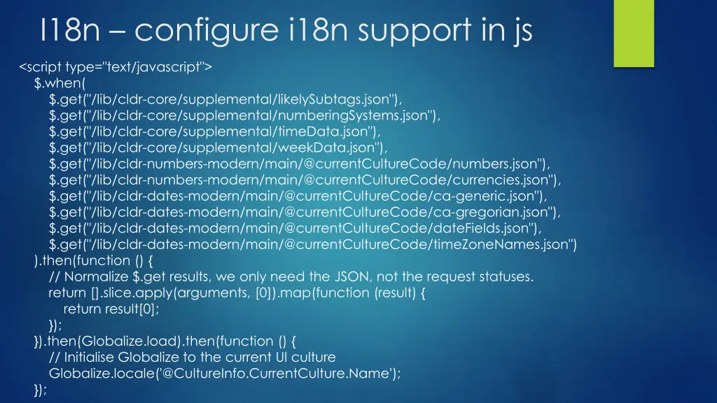i18n configure i18n support in js 1