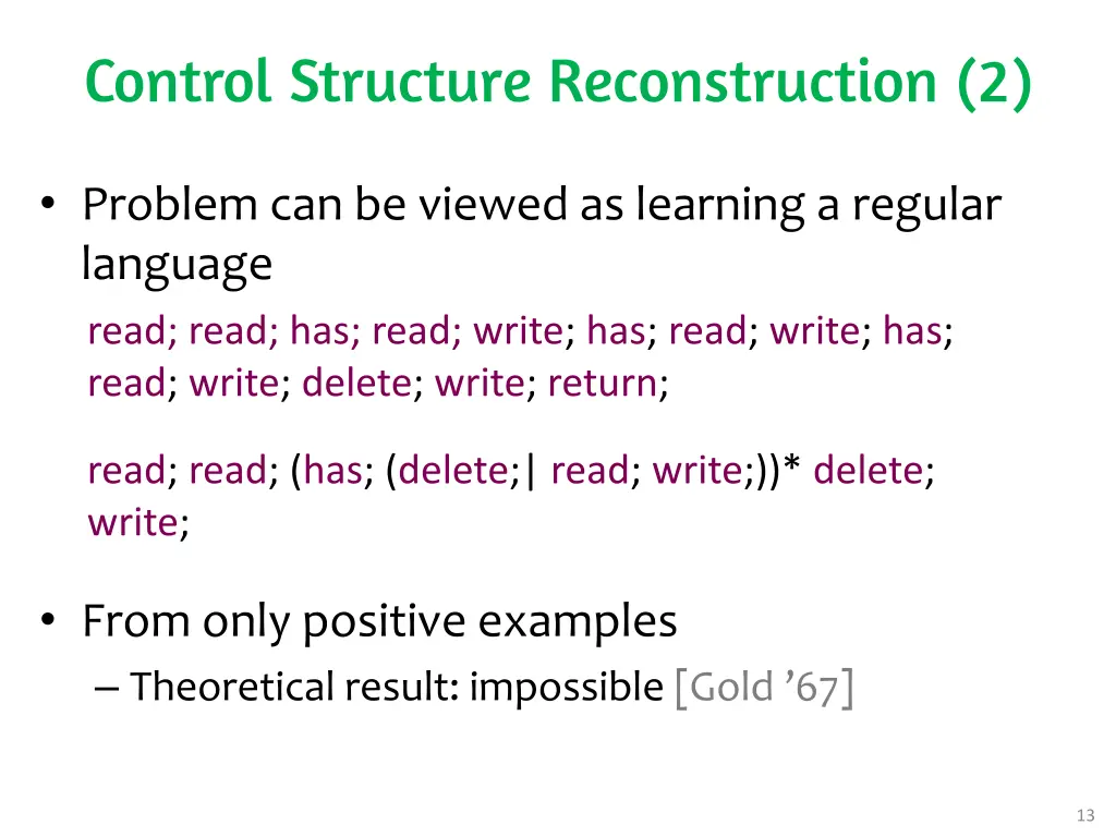 control structure reconstruction 2