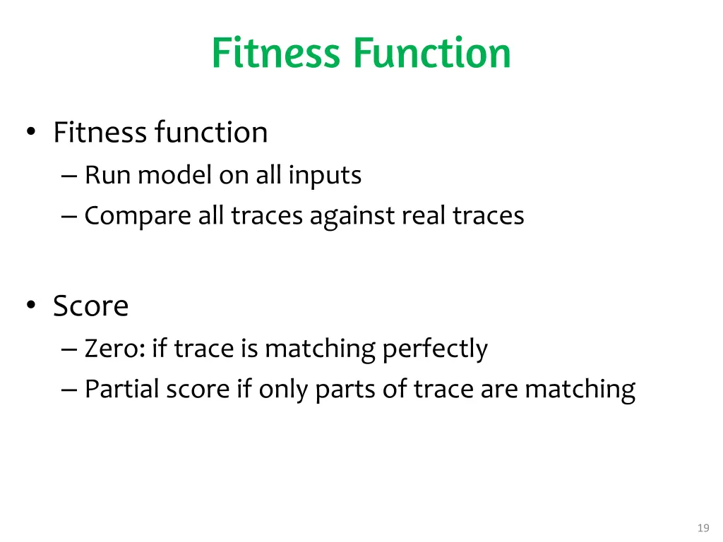 fitness function
