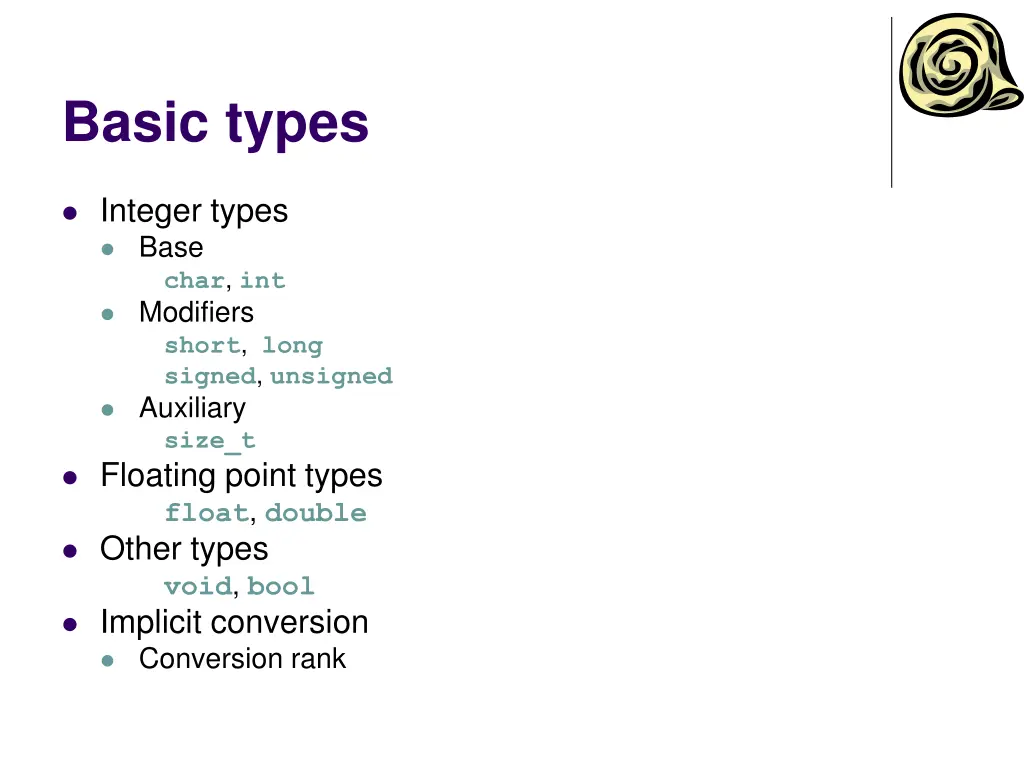 basic types