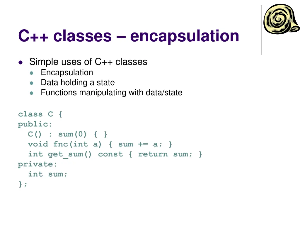 c classes encapsulation