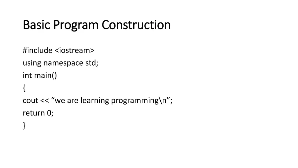 basic program construction basic program