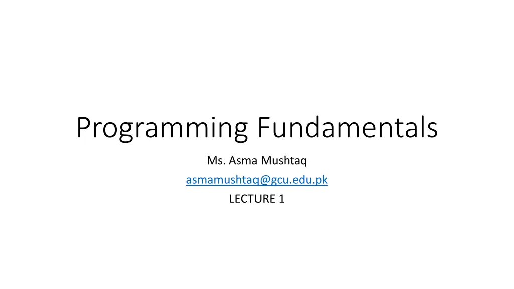 programming fundamentals