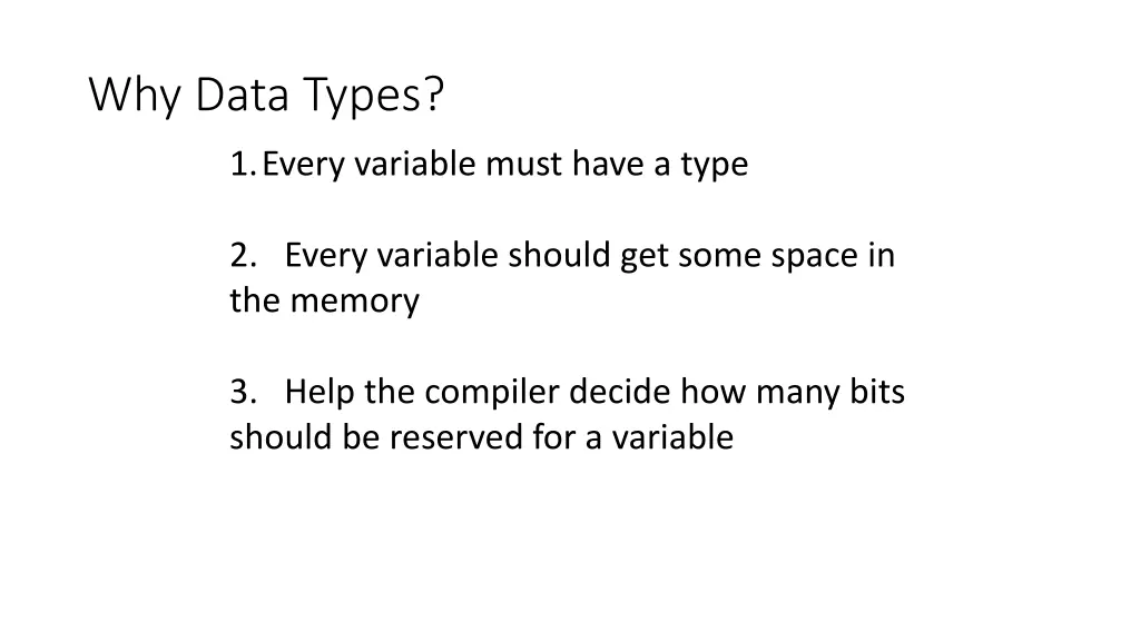 why data types