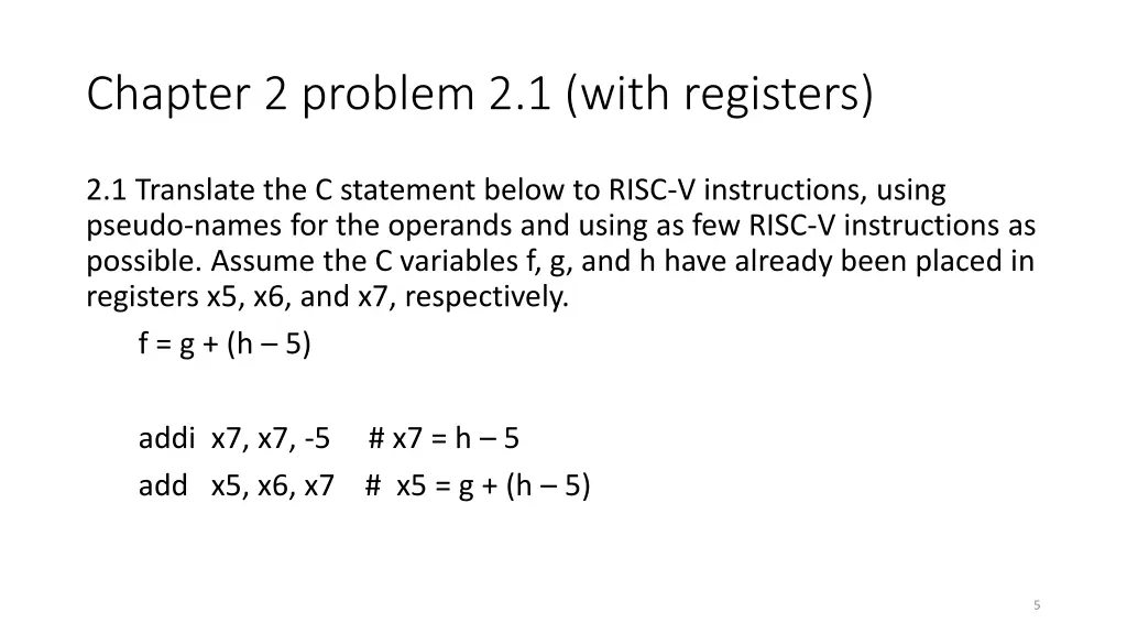 chapter 2 problem 2 1 with registers