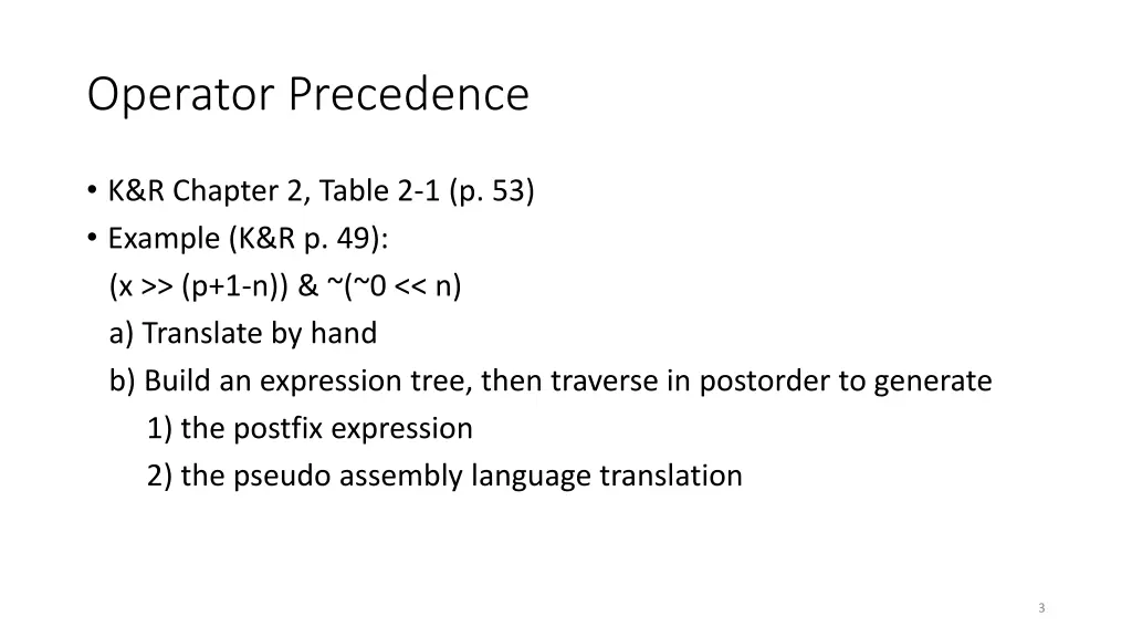 operator precedence