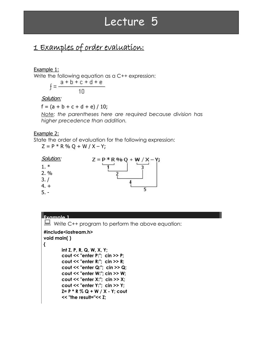 lecture 5
