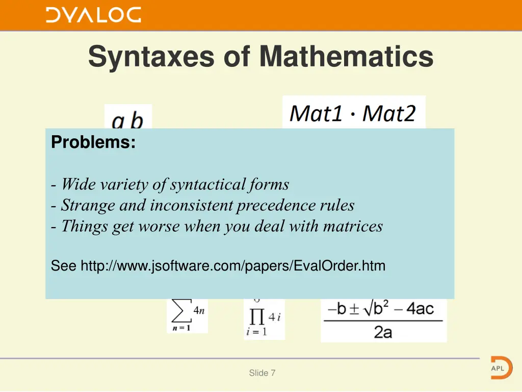 syntaxes of mathematics