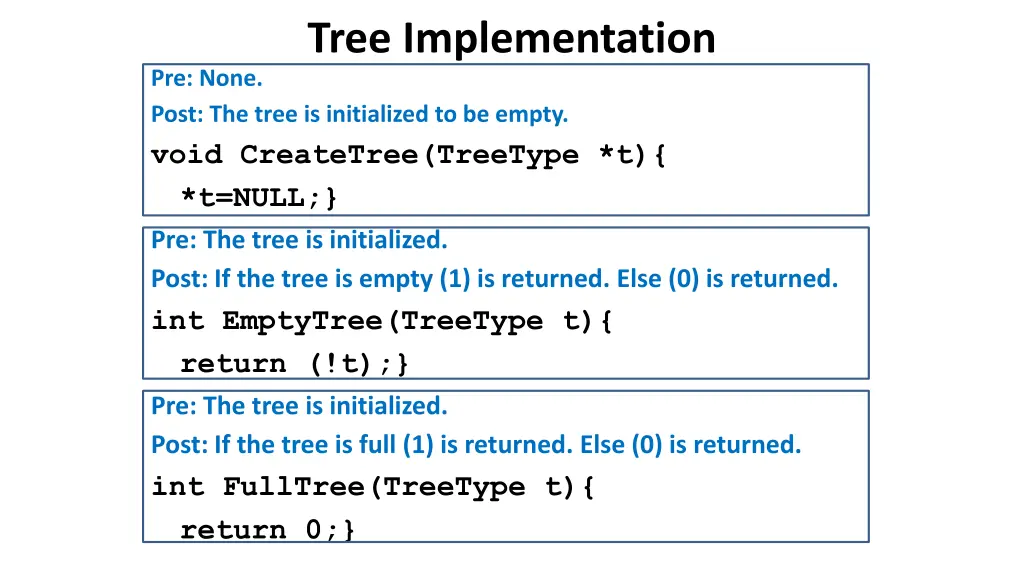 tree implementation 1