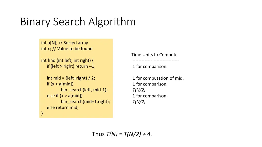 binary search algorithm