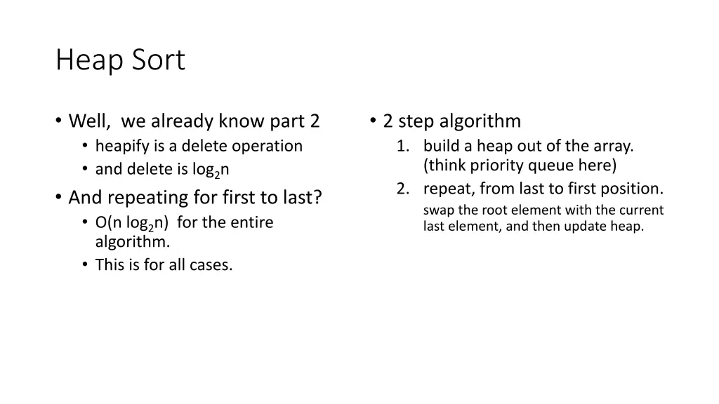 heap sort