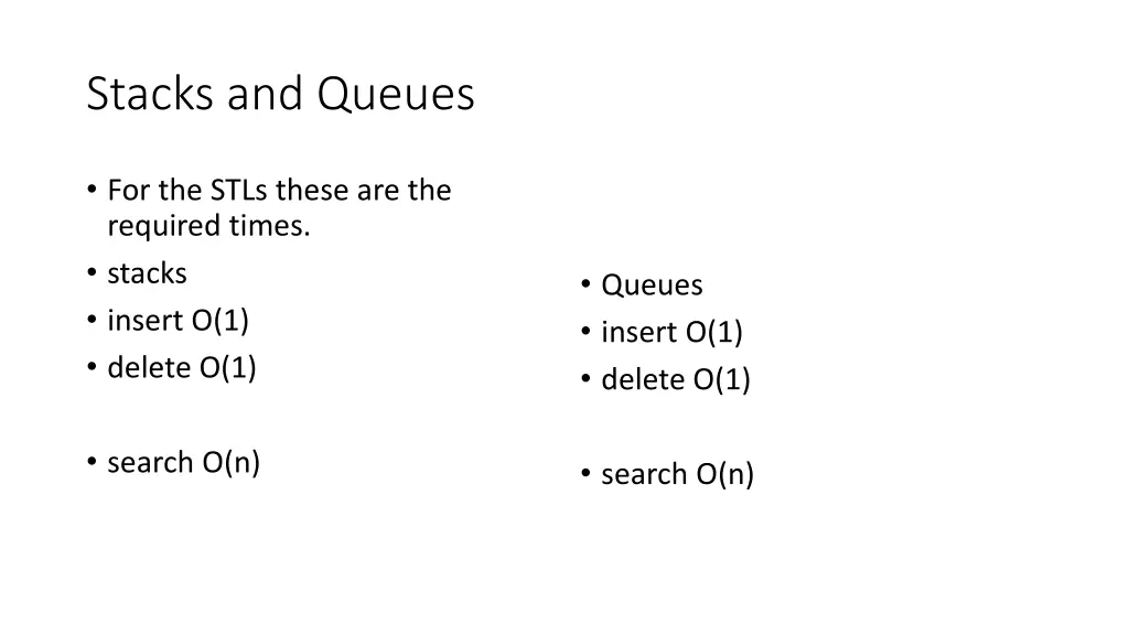 stacks and queues