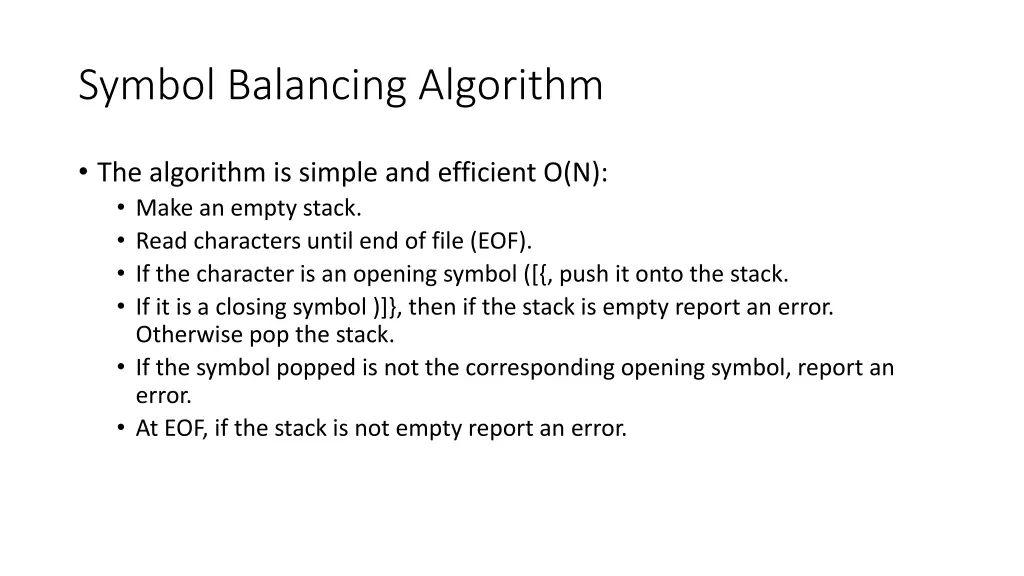 symbol balancing algorithm