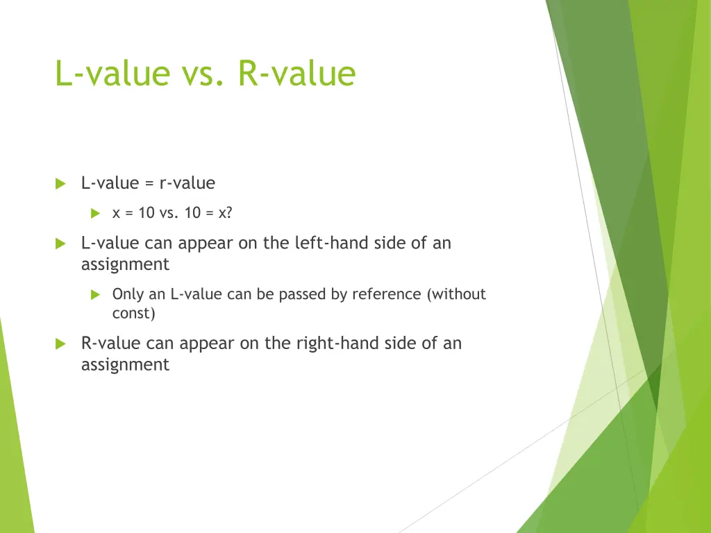 l value vs r value