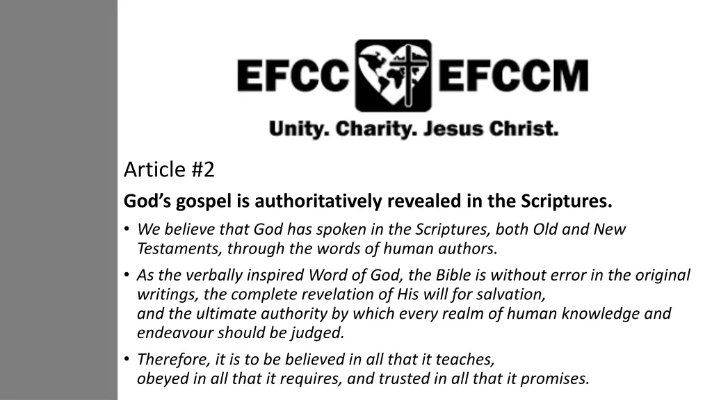 article 2 god s gospel is authoritatively