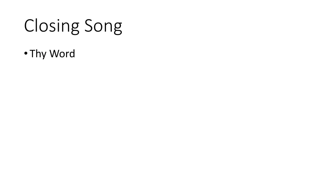 closing song