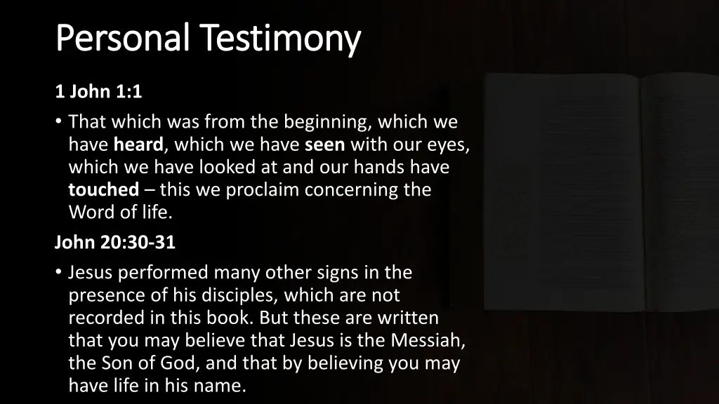 personal testimony personal testimony