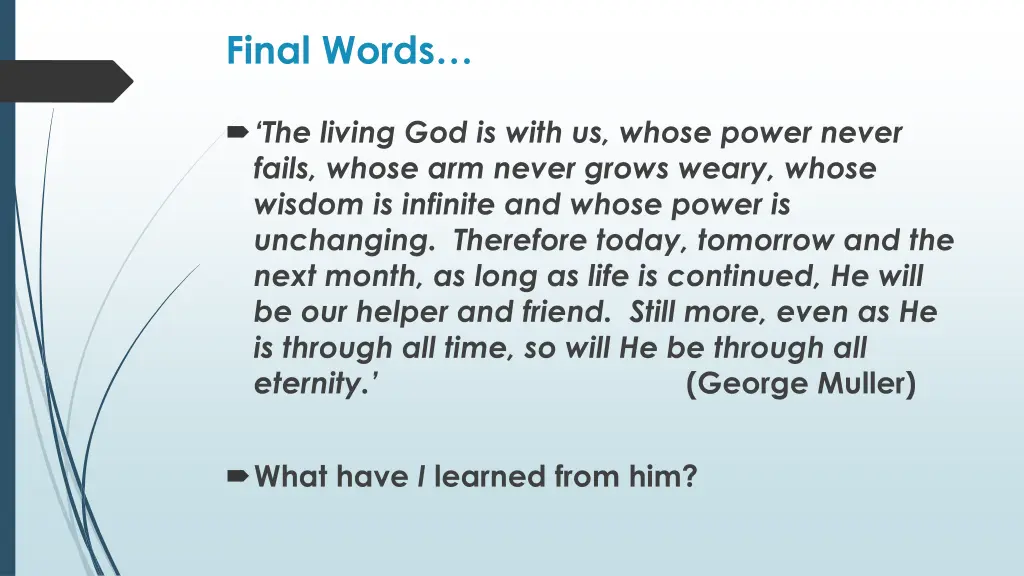 final words