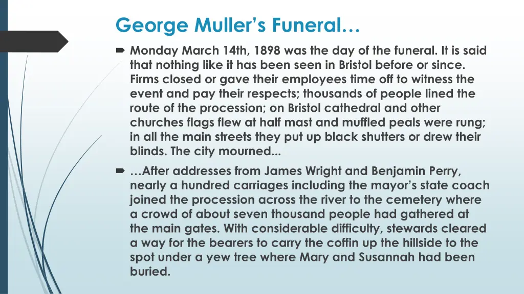 george muller s funeral