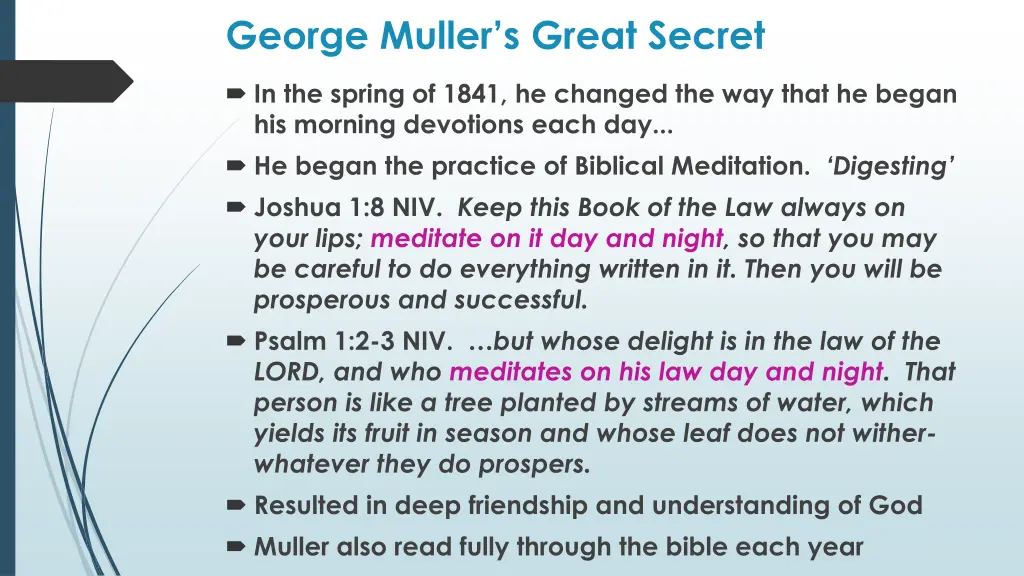 george muller s great secret