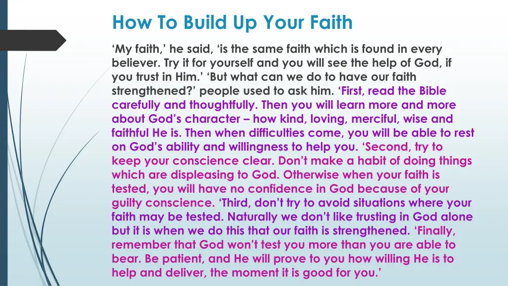 how to build up your faith