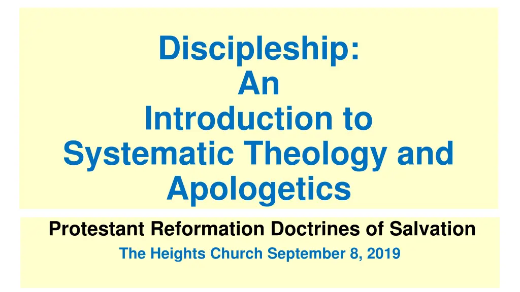 discipleship an introduction to systematic
