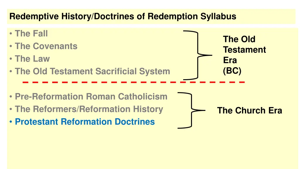 redemptive history doctrines of redemption