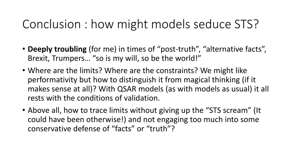 conclusion how might models seduce sts 1