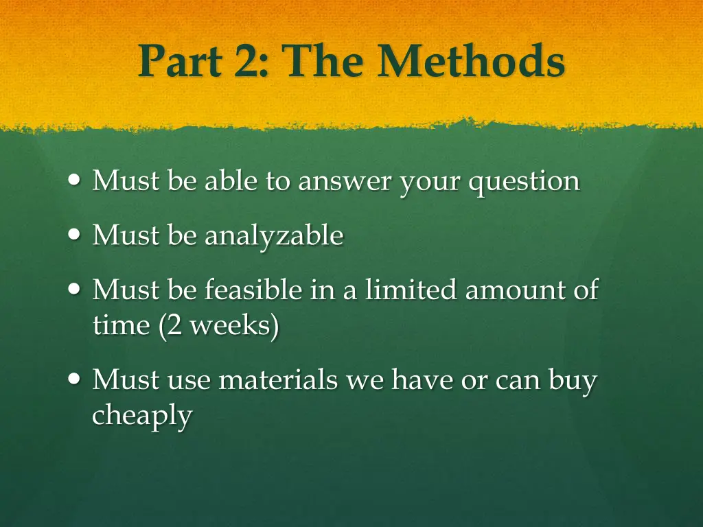 part 2 the methods