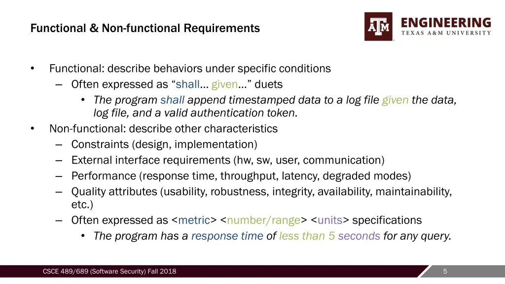 functional non functional requirements