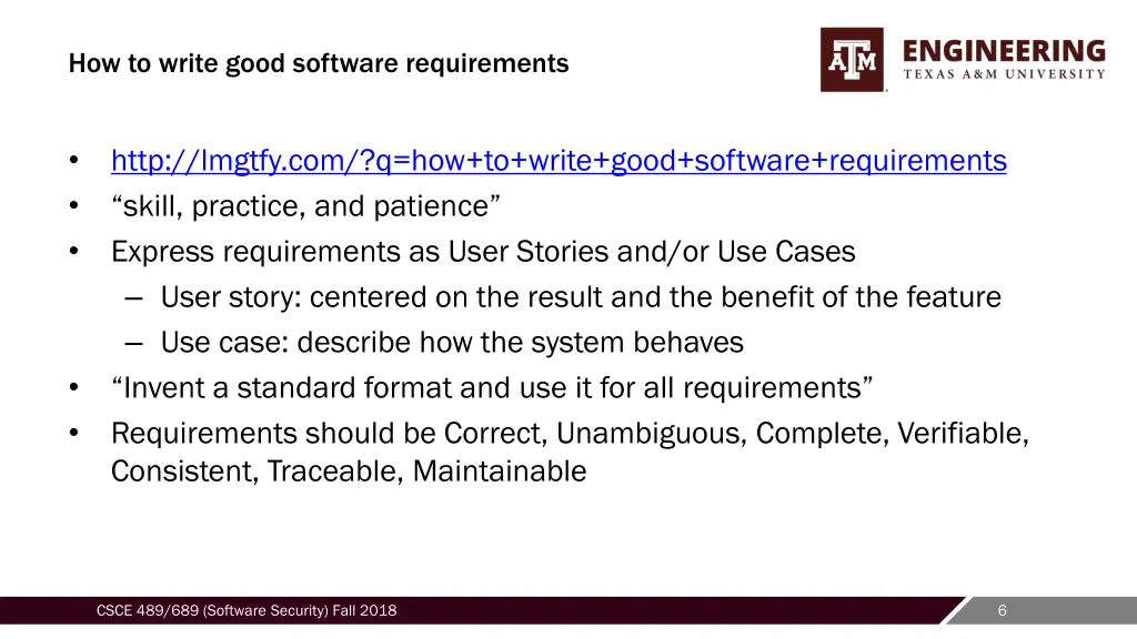 how to write good software requirements