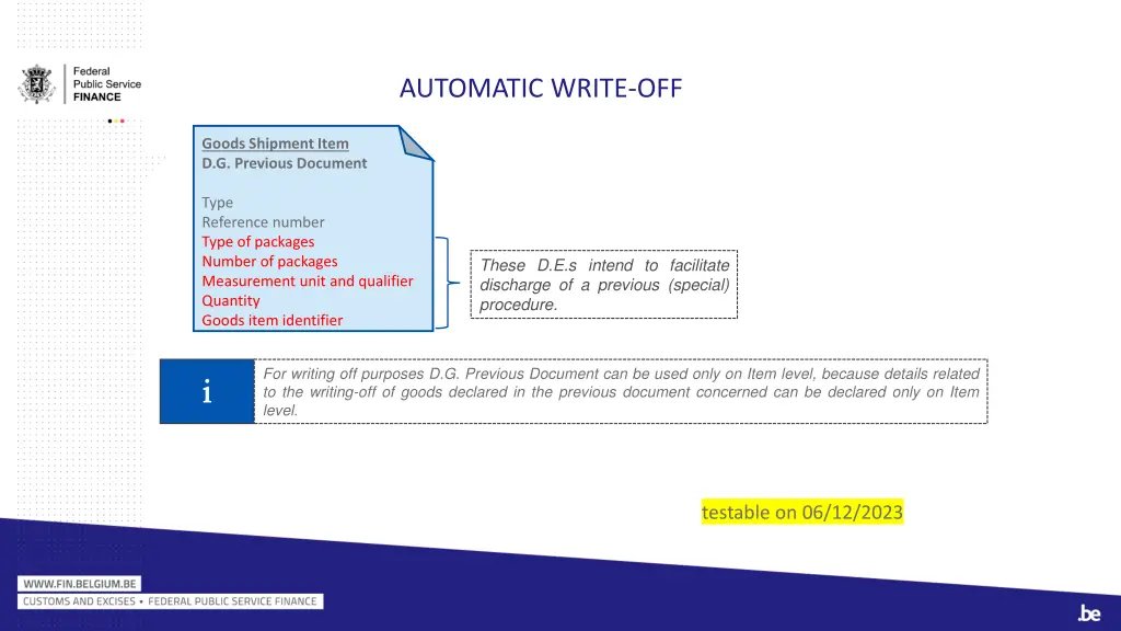 automatic write off