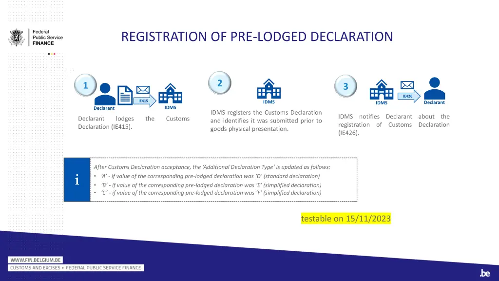 registration of pre lodged declaration