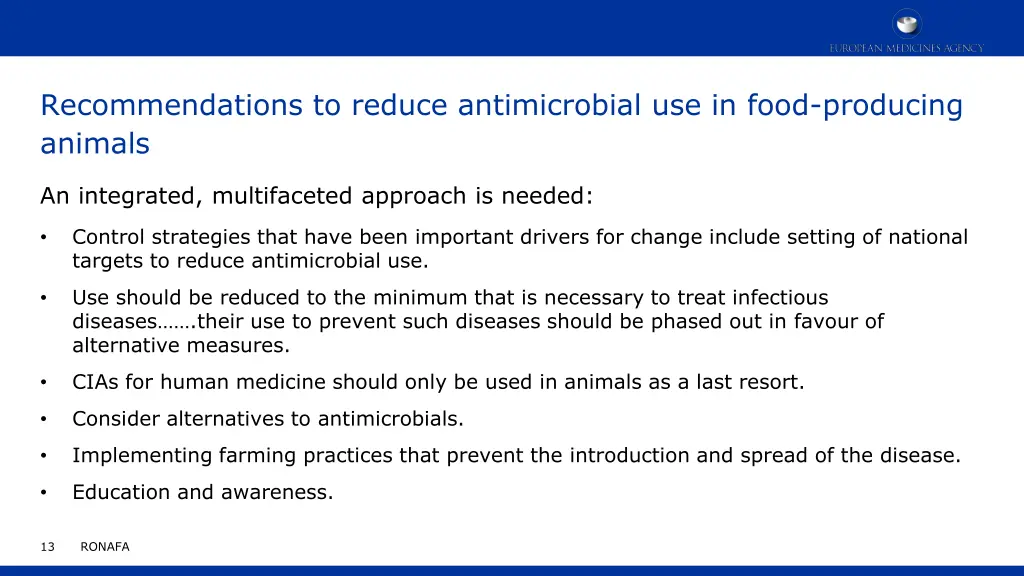 recommendations to reduce antimicrobial
