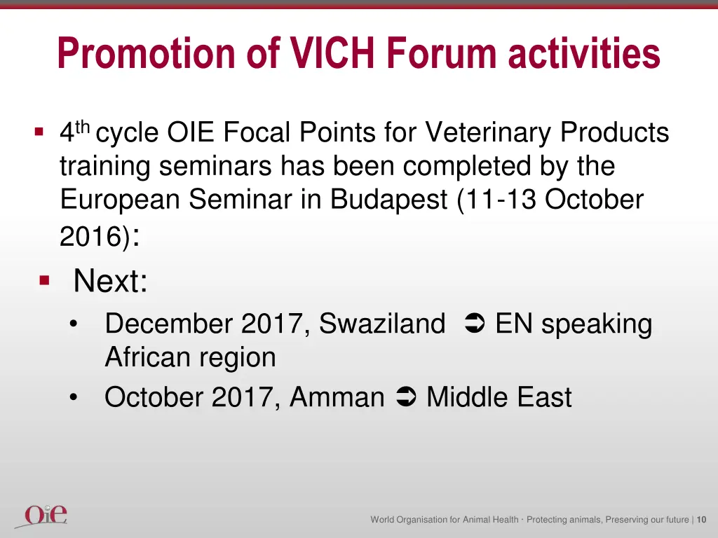 promotion of vich forum activities