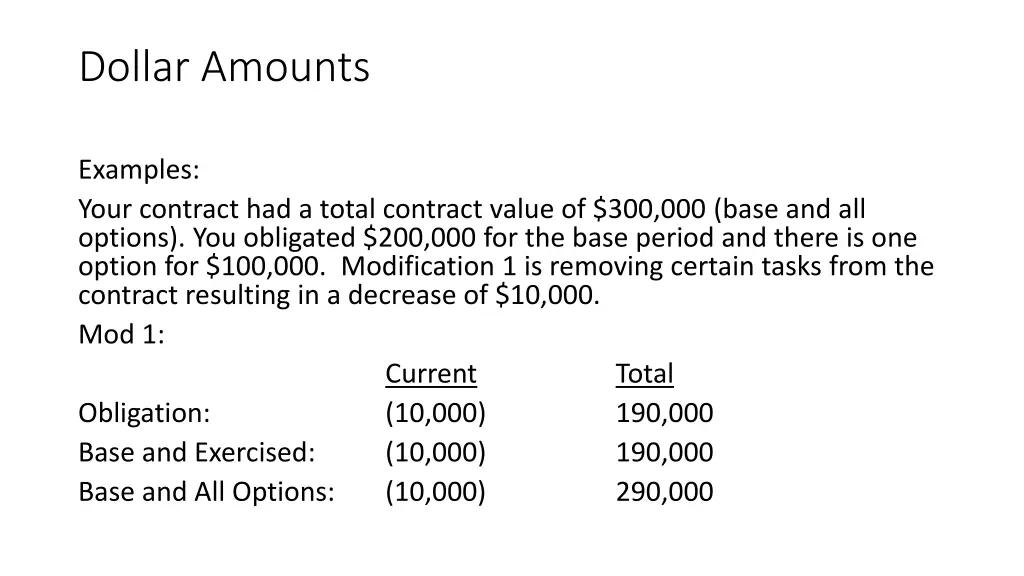 dollar amounts 7
