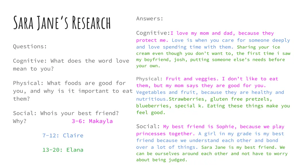 sara jane s research