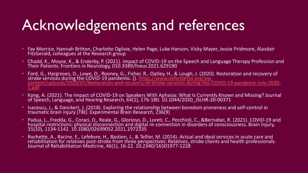 acknowledgements and references