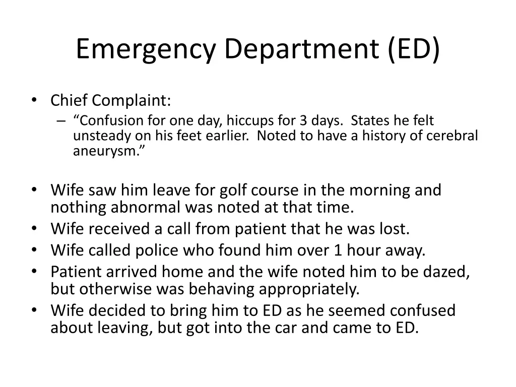 emergency department ed